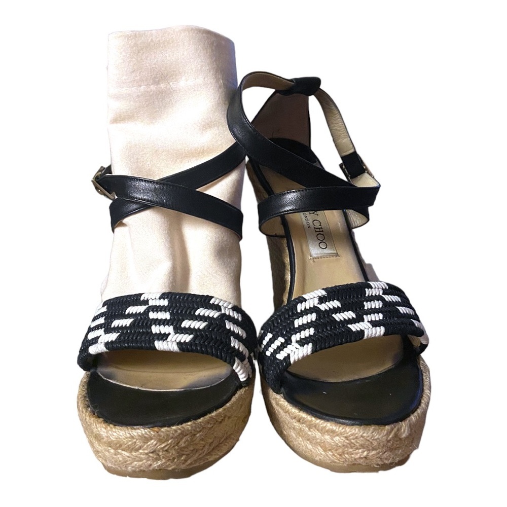 With box and dust bag! Jimmy Choo Phoenix Espadrille Wedge Tribal Weave